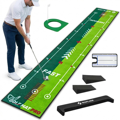 Golf putting mat with - putting,